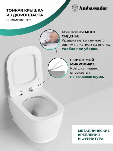 картинка Унитаз Royal 263K19002RS (520*360*345) подвесной БЕЗОБОДКОВЫЙ, 2 места от магазина Сантехстрой