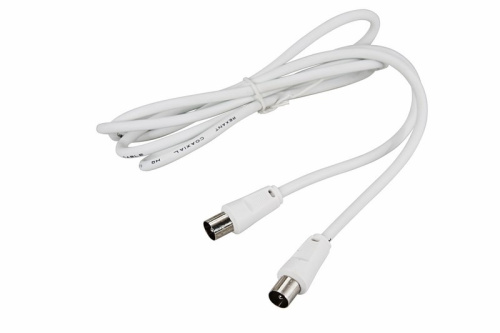 картинка Шнур ТВ штекер - ТВ штекер,  длина 1,5 метра,  белый REXANT от магазина Сантехстрой