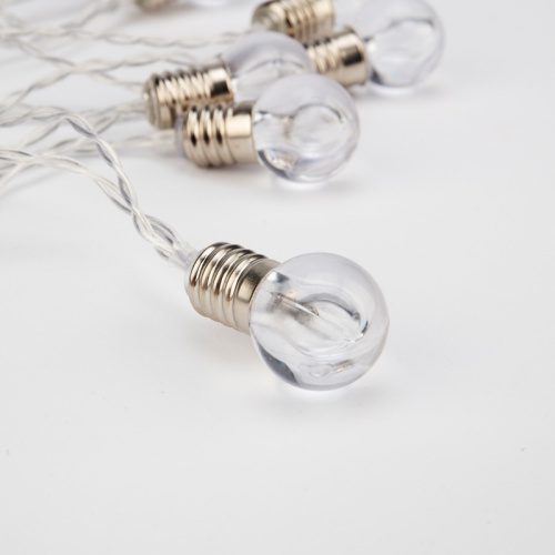 картинка Гирлянда светодиодная Лампочки 10 LED,  1.5 м,  прозрачный ПВХ,  теплый белый цвет свечения,  2 х АА (батарейки не в комплекте) NEON-NIGHT от магазина Сантехстрой