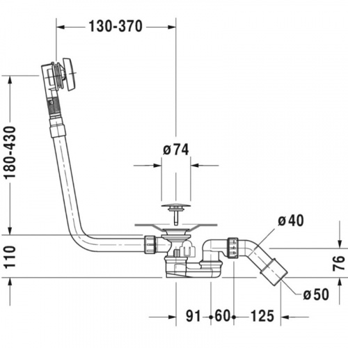 картинка Слив-перелив для ванны Duravit 791244000001000 от магазина Сантехстрой