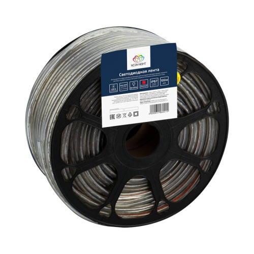 картинка LED лента 220 В,  10х7 мм,  IP67, SMD 2835, 60 LED/m,  цвет свечения красный,  бухта 100 м от магазина Сантехстрой