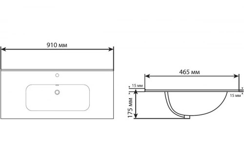 картинка Раковина-столешница Aquanet Flat 90 белый матовый 00330432 от магазина Сантехстрой