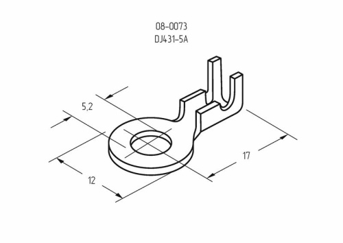 картинка Наконечник кольцевой REXANT,  ø5.2 мм,  0.5-0.8 мм² (НК 5-0,5-0,8) от магазина Сантехстрой