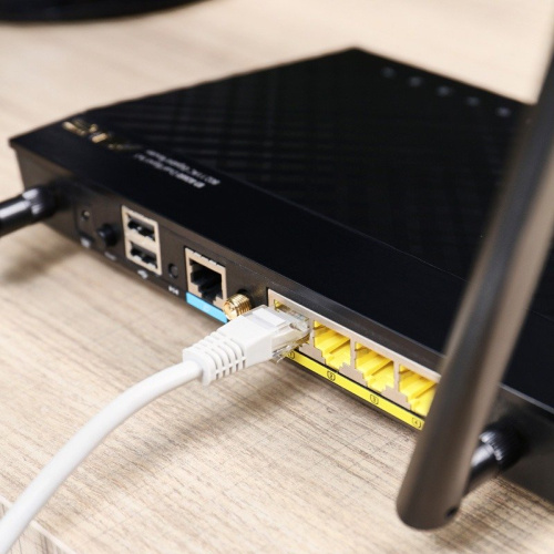 картинка Шнур коммутационный,  патч-корд U/UTP RJ45-RJ45, CAT 5e,  25м,  PVC серый REXANT от магазина Сантехстрой