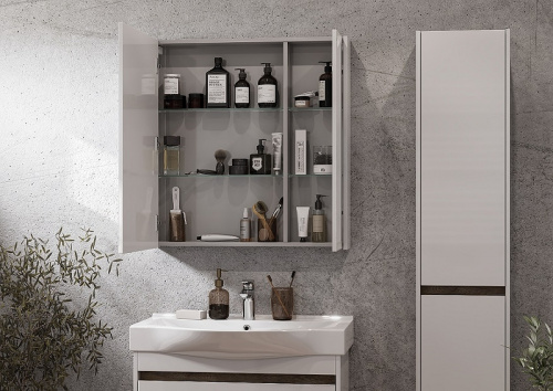 картинка Зеркальный шкаф AQUATON (Акватон) 1a249202nt010 Белый от магазина Сантехстрой