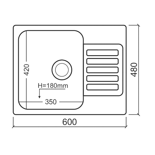 картинка Кухонная мойка Reflection Prima 60 RF0460WH Белая от магазина Сантехстрой