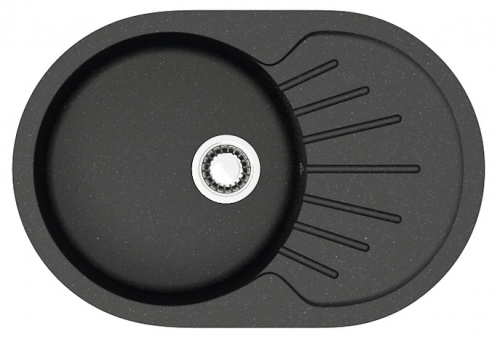 картинка Кухонная мойка AZARIO Flora 730x450x215 искусственный мрамор, цвет черный (CS00079913) от магазина Сантехстрой