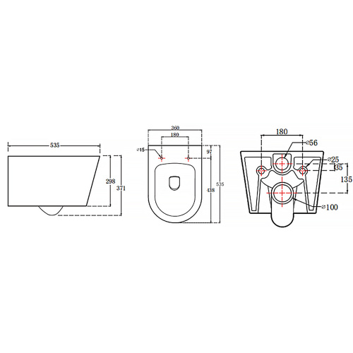 картинка Унитаз подвесной Azario Ollin 360х535х371 безободковый, слив "Торнадо", с быстросъемным сиденьем микролифт (AZ-0513R) от магазина Сантехстрой