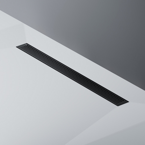 картинка W01SC-P11-080-01BM MasterFlow Трап для душа линейный универс затвор Cut Gradient 80см цвет черн мат от магазина Сантехстрой