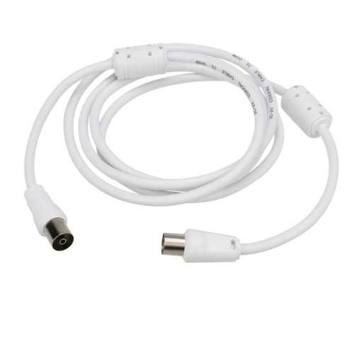 картинка Шнур ТВ гнездо - ТВ штекер,  длина 1,5 метра,  белый REXANT от магазина Сантехстрой