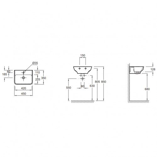 картинка Раковина Jacob Delafon Struktura 45 EGH112-00 Белая от магазина Сантехстрой