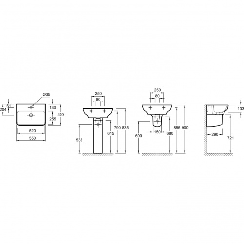 картинка Раковина Jacob Delafon Struktura 55 EGE112-00 Белая от магазина Сантехстрой