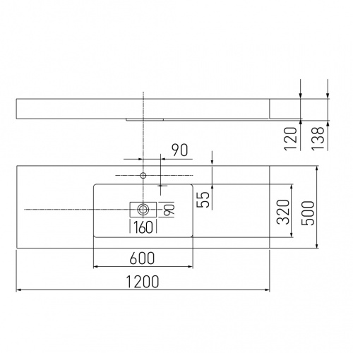 картинка Раковина -столешница AQUATON Ричмонд 120х12х13.8 литьевой мрамор, цвет Белый (1A70583KRD010) от магазина Сантехстрой
