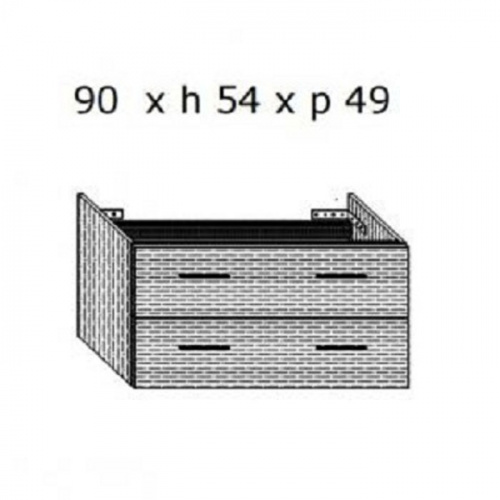 картинка IDEA STELLA/IDEA К-т мебели 90/ш54/г49см 2 ящика, внутр.часть 03037, с 2-мя ручками 03094хром, отделка: голубой/голубой (blu 11/blu 11) от магазина Сантехстрой