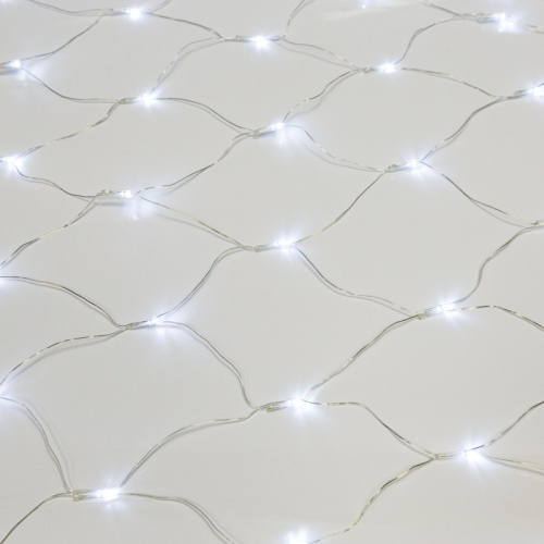 картинка Гирлянда Сеть 1,5х1,5м,  прозрачный ПВХ,  150 LED Белые от магазина Сантехстрой