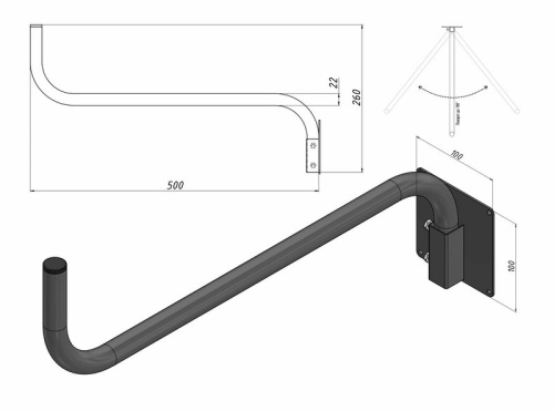 картинка Кронштейн поворотный Севастополь-1, 50см REXANT от магазина Сантехстрой