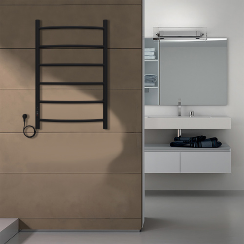 картинка Полотенцесушитель электрический AZARIO VERONA 500/800 6 секций, диммер слева, черный (AZ04758B) от магазина Сантехстрой