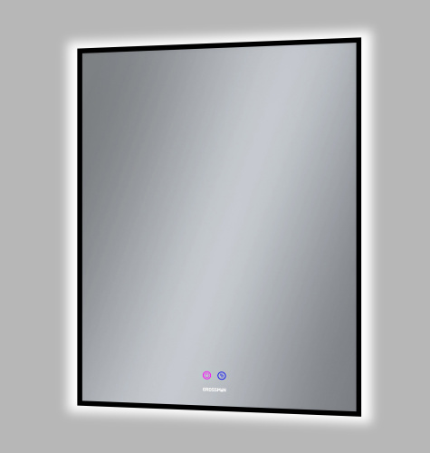 картинка Зеркало PRAGMA-норма BLACK (700*800*45) LED с сенсорным выключателем и подогревом от магазина Сантехстрой