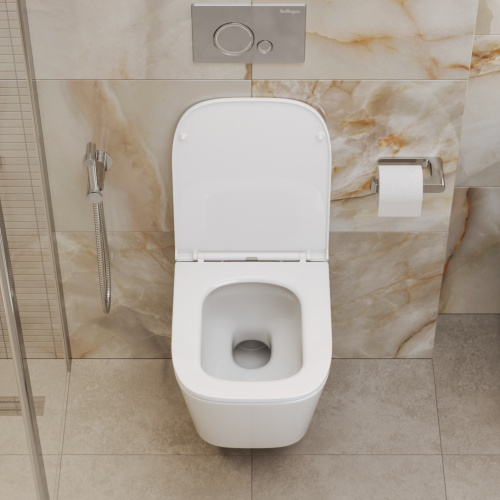 картинка Унитаз подвесной безободковый с сиденьем и смывом TORNADO BelBagno ARDENTE-R BB520CH-TOR/SC от магазина Сантехстрой