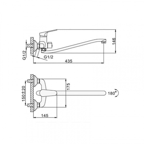 фото смеситель для ванны d-lin d146422, хром