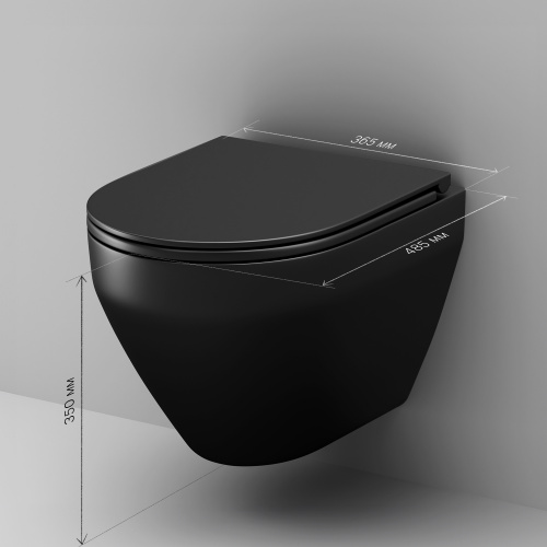 картинка C701700MBSC Spirit V2.0 подвесной унитаз FlashClean с сиденьем микролифт, черн мат от магазина Сантехстрой