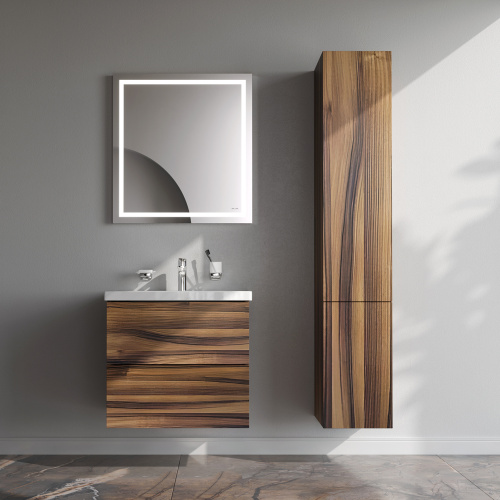 картинка M90CHL0306HF GEM, шкаф-колонна, подвесной, левый, 30 см, двери, push-to-open, цвет: орех от магазина Сантехстрой