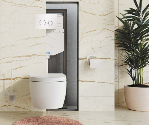 картинка Инсталляция WasserKRAFT Aller 10TLT.010.ME.PB01 для унитаза с Черной глянцевой клавишей смыва от магазина Сантехстрой