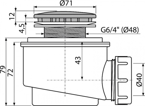картинка Сифон для душевого поддона Alcadrain A47CR-50 Хром от магазина Сантехстрой