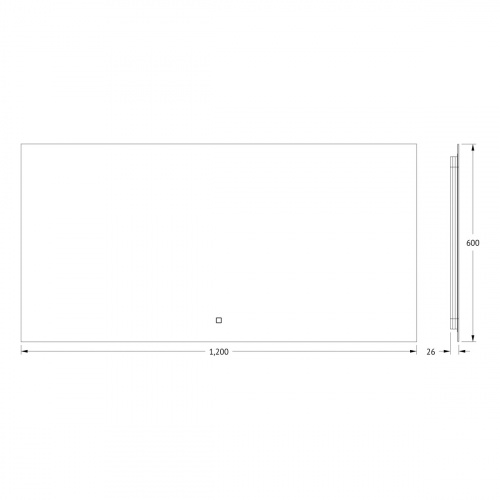 картинка Зеркало с фацетом и LED-подсветкой настенное GLOW DEFESTO 120x60 см, DF 2508SH от магазина Сантехстрой