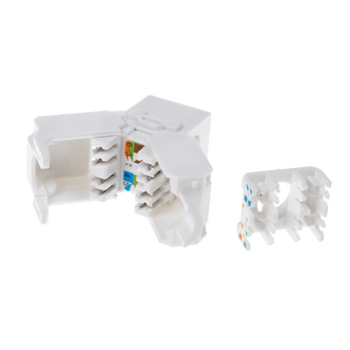 картинка Модуль Keystone Jack RJ-45(8P8C) UTP,  CAT 6, тип 180 градусов,  самозажимной,  белый REXANT от магазина Сантехстрой