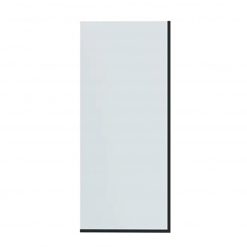 картинка Стеклянная перегородка, ширма на борт ванны Reflexion RX14070CBL-03 140х70см фиксированная, прозрачное закаленное стекло 8мм, черный профиль от магазина Сантехстрой