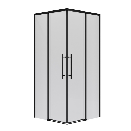 картинка Душевое ограждение Niagara Nova NG-6828-34ВLACK (80х80х195) квадрат,черный матовый,двери раздвижные,стекло прозрачное,1 место от магазина Сантехстрой