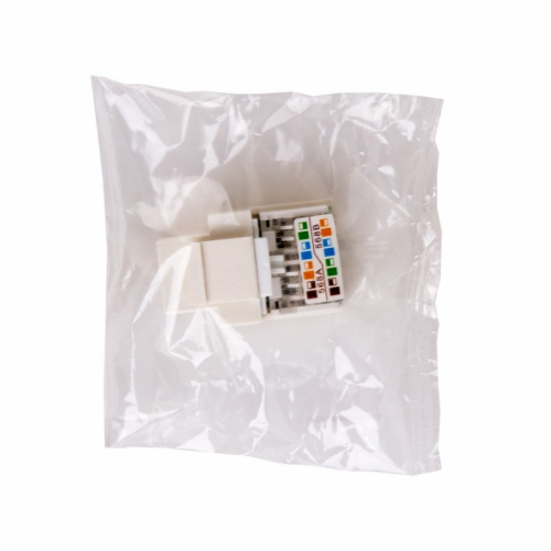 картинка Модуль Keystone Jack RJ-45(8P8C), UTP,  CAT 5e,  тип 180 градусов,  белый REXANT от магазина Сантехстрой