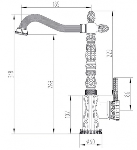 картинка Смеситель для кухни ZORG a 117k-br Бронза от магазина Сантехстрой