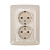 картинка DEA Розетка 2-ая керамика с/з с/у 16А Беж KRANZ (1/10/100) от магазина Сантехстрой