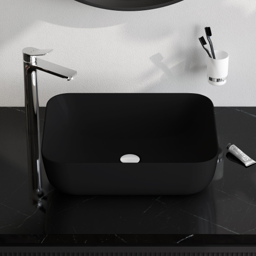 картинка M8FWCC10510BM Func Раковина накладная, прямоугольник, 51 см, цвет черный матовый от магазина Сантехстрой