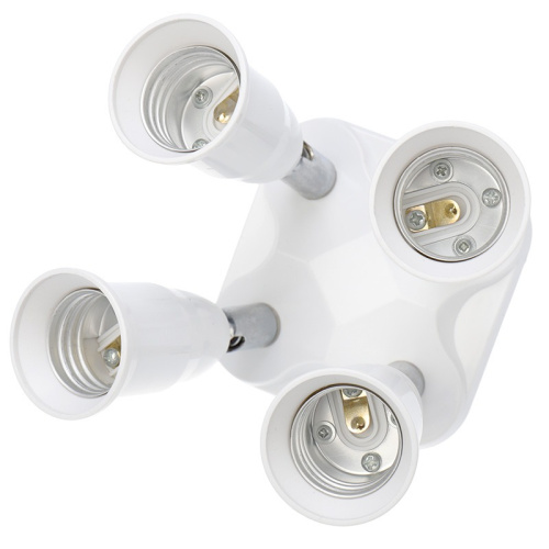 картинка Разветвитель цокольный Е27-4хЕ27 (поворотный цоколь) белый REXANT от магазина Сантехстрой