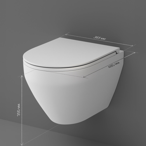 картинка C701700MWSC Spirit V2.0 подвесной унитаз FlashClean с сиденьем микролифт, бел мат от магазина Сантехстрой