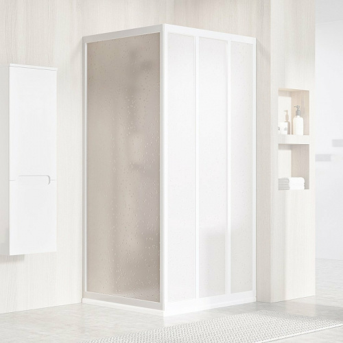 картинка Душевая стенка Ravak Supernova APSS-80 940401R211 профиль Белый витраж пластик Pearl от магазина Сантехстрой