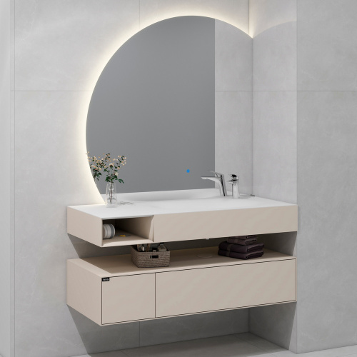 картинка Мебель B&W U955.MR1000R зеркало / LED, c кнопкой вкл. (1000x35х1000) от магазина Сантехстрой