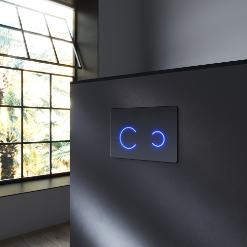 картинка I0450B38 Touchless Pro, клавиша для инсталляции сенсорная бесконтактная, стекло, черный от магазина Сантехстрой