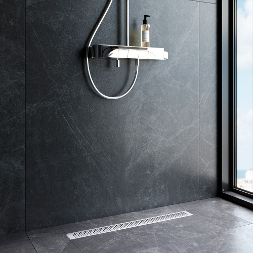 картинка W01SC-P11-070-01SB MasterFlow Трап для душа линейный универс затвор Cut Gradient 70см цвет сталь мат от магазина Сантехстрой