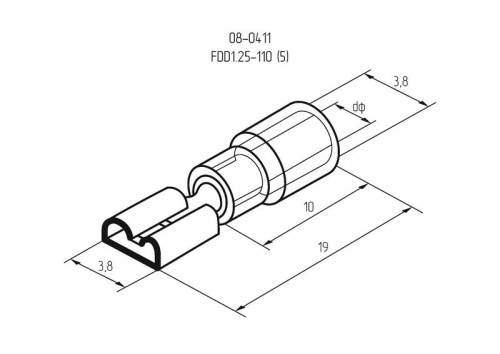 картинка Клемма плоская изолированная РПи-м 1.5-(2.8)/РпИм 1,25-250 гнездо 3.8 мм 0.5-1.5 мм² REXANT от магазина Сантехстрой