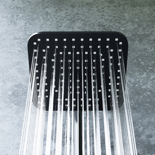 картинка D0712020 Norma душевая система с квадратными лейками, черная от магазина Сантехстрой