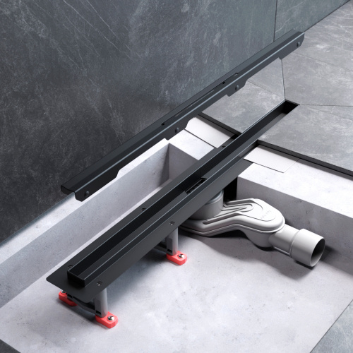 картинка W01SC-S11-060-05BM MasterFlow Трап для душа линейный универс затвор Slim line 60см цвет черн мат от магазина Сантехстрой