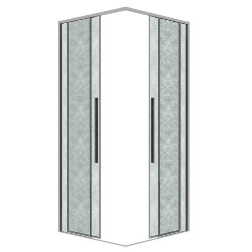 картинка Душевая перегородка 1/2 Grossman Galaxy 1/2.K33.01.70.10.02 (70х195) хром,стекло шиншилла, 1 место от магазина Сантехстрой