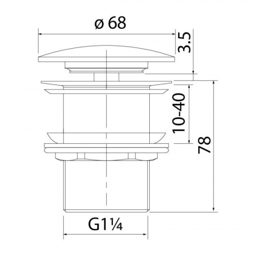 картинка Выпуск для умывальника IDDIS без перелива Optima Home (OPHBM00i88) от магазина Сантехстрой