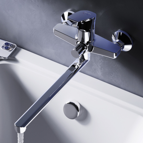 фото f90a90000 gem, смеситель для ванны/душа, излив 320 мм, хром, шт.