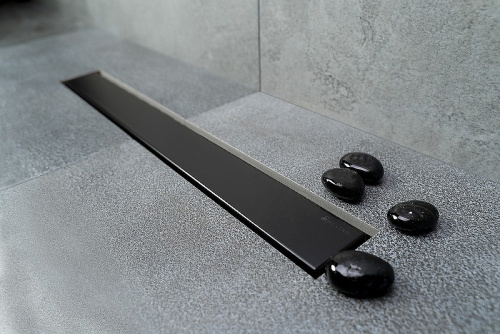 картинка Душевой лоток Pestan Confluo Frameless Line 300 13701259 с двухсторонней решеткой Черный матовый / полая под плитку от магазина Сантехстрой