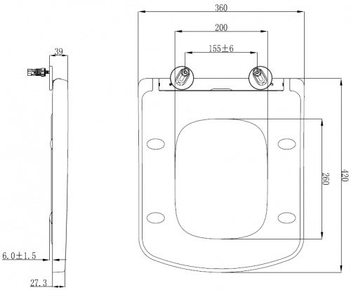картинка 4.33006.20 LIBERTY, Сиденье для унитаза, Soft-Close, дюропласт, белый (280865) от магазина Сантехстрой